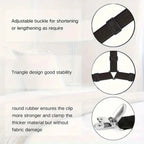 4 Piece Black Anti Slip Triangular Fixator with Adjustable Elasticity, Suitable for Fixing Bed Sheets, Tablecloths, Etc