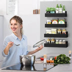 4 Pack Magnetic Spice Storage Rack Organizer