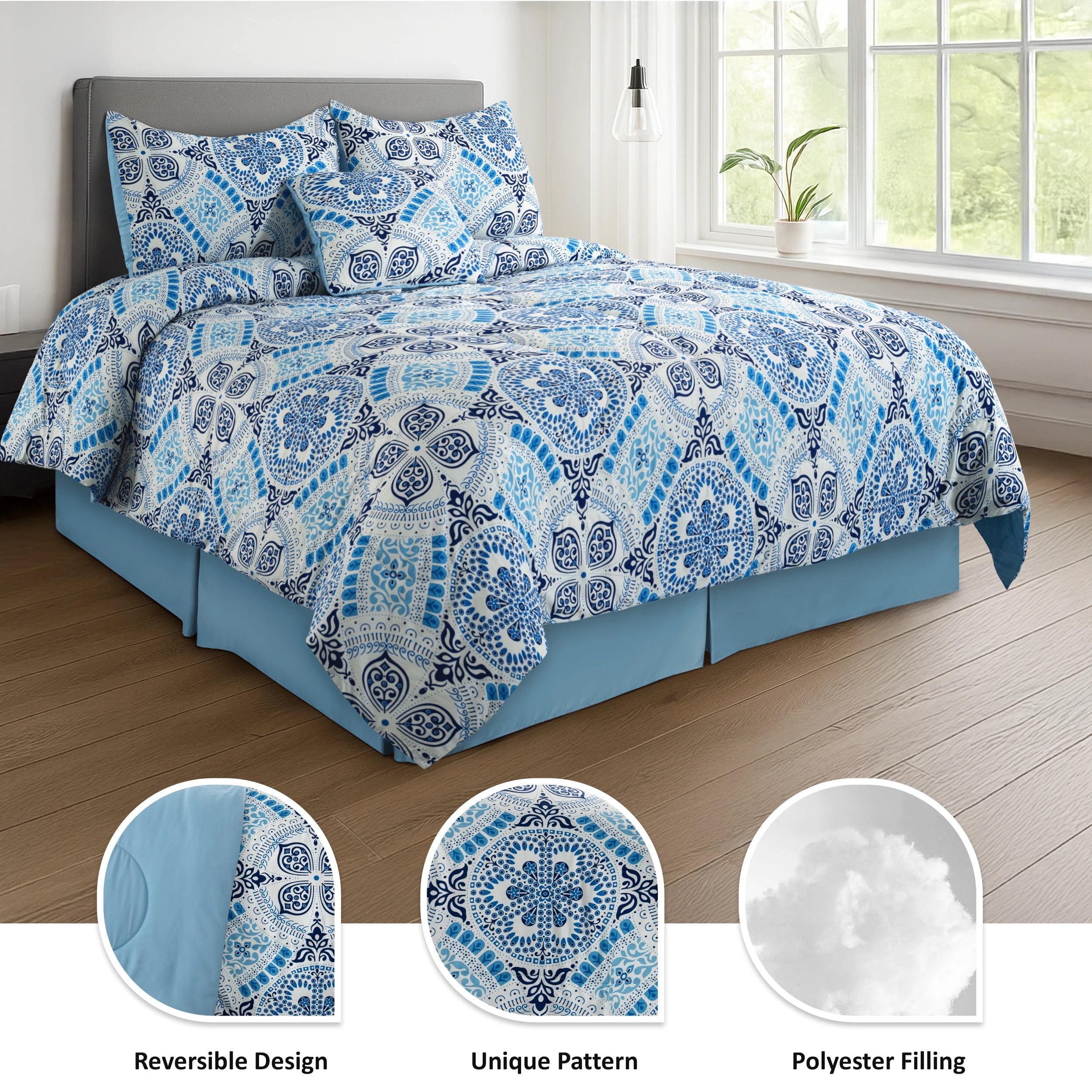 LUX Décor Reversible 5pc Comforter Set