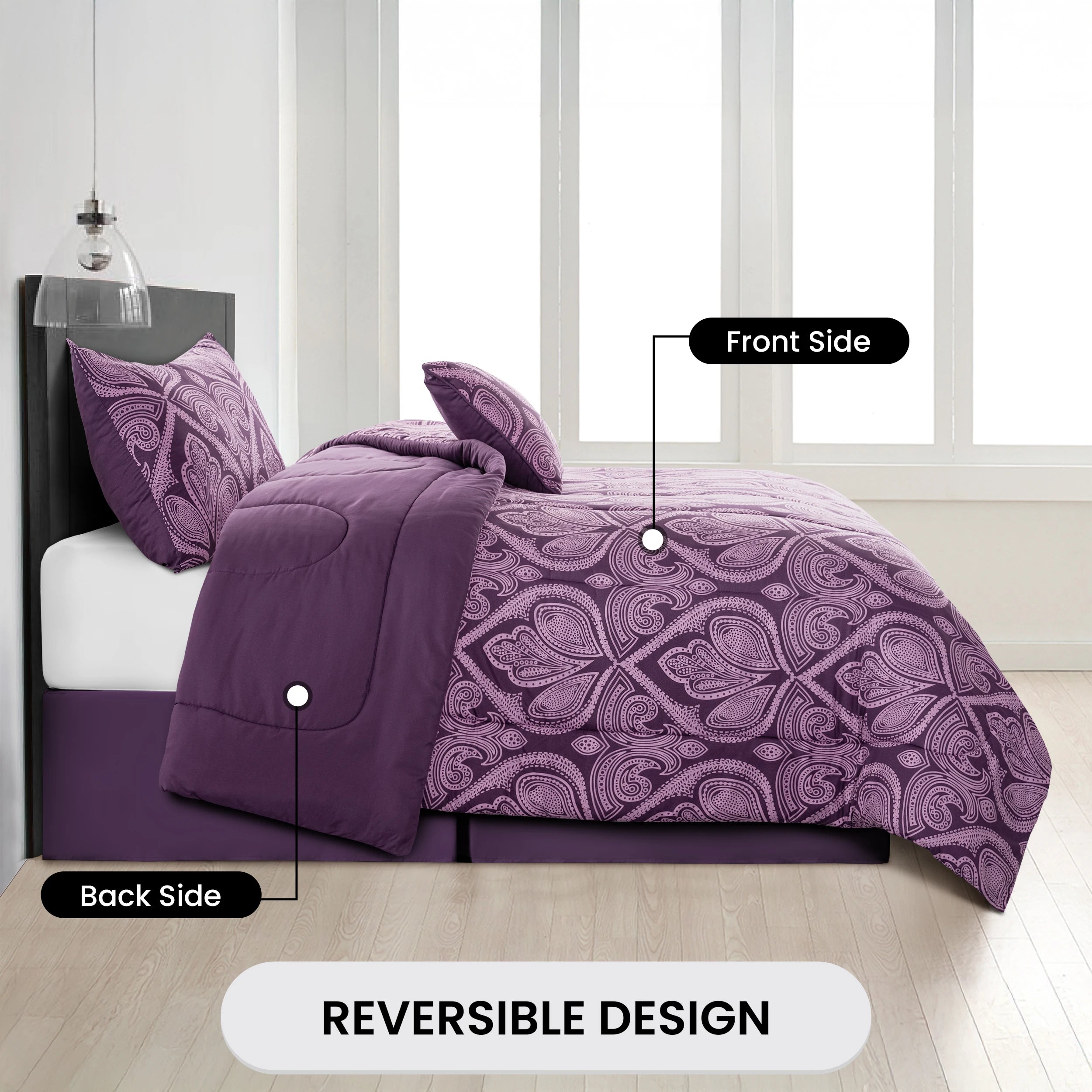 LUX Décor Reversible 5pc Comforter Set