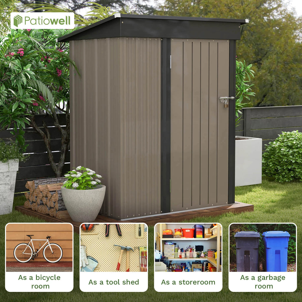 Patiowell 5x3 FT Outdoor Storage Shed
