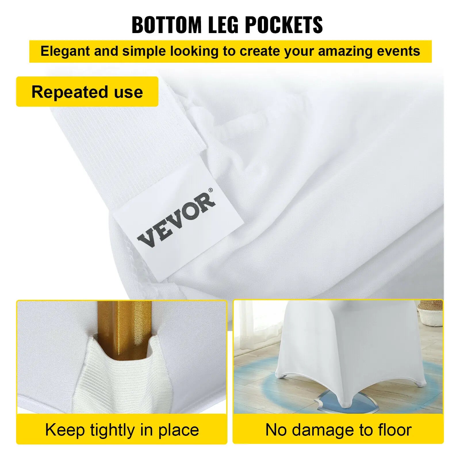 SucceBuy12/30/50/100Pcs Wedding Chair Cover Spandex Stretch Slipcover