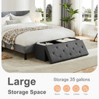 43 Inches Ottoman Bench Foldable Storage Chest