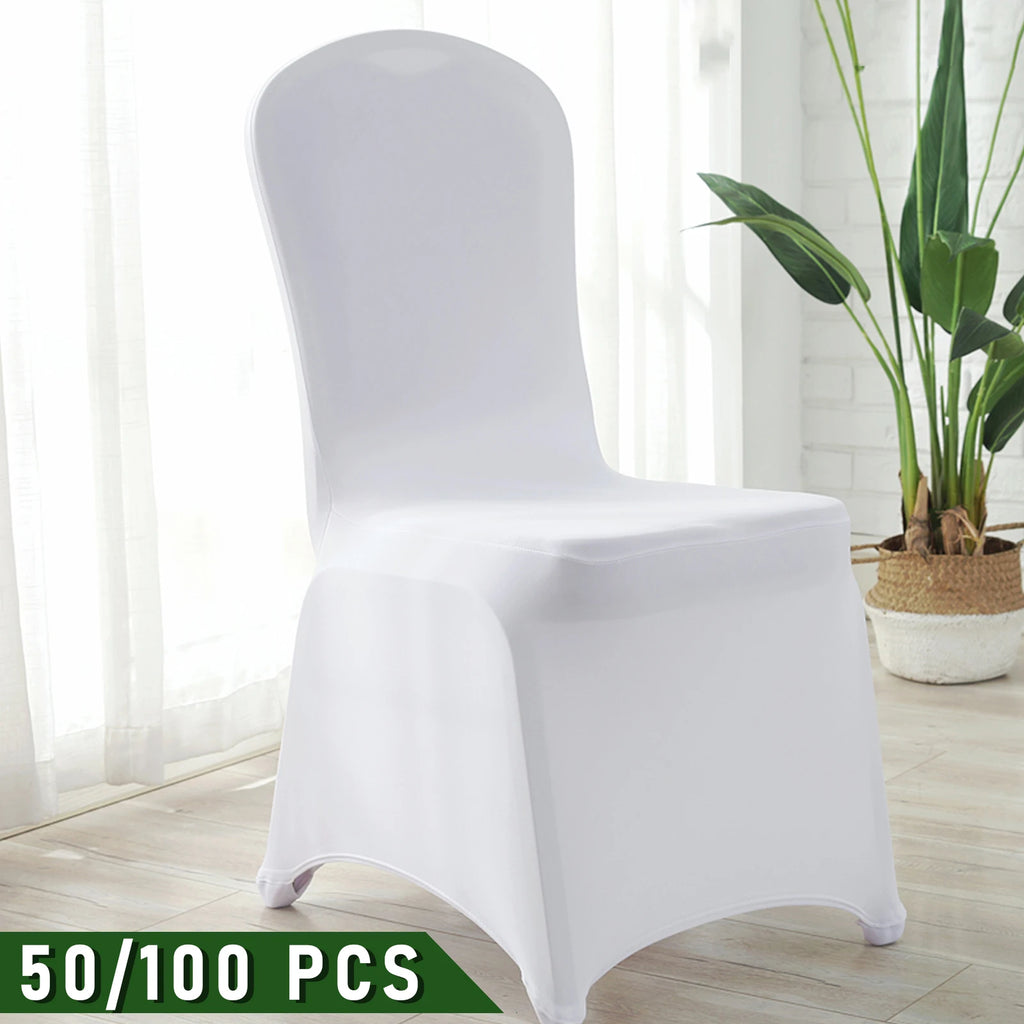SucceBuy12/30/50/100Pcs Wedding Chair Cover Spandex Stretch Slipcover