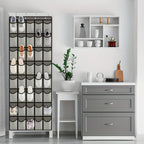 Grid Transparent Fabric Hanging Organizer Foldable Storage