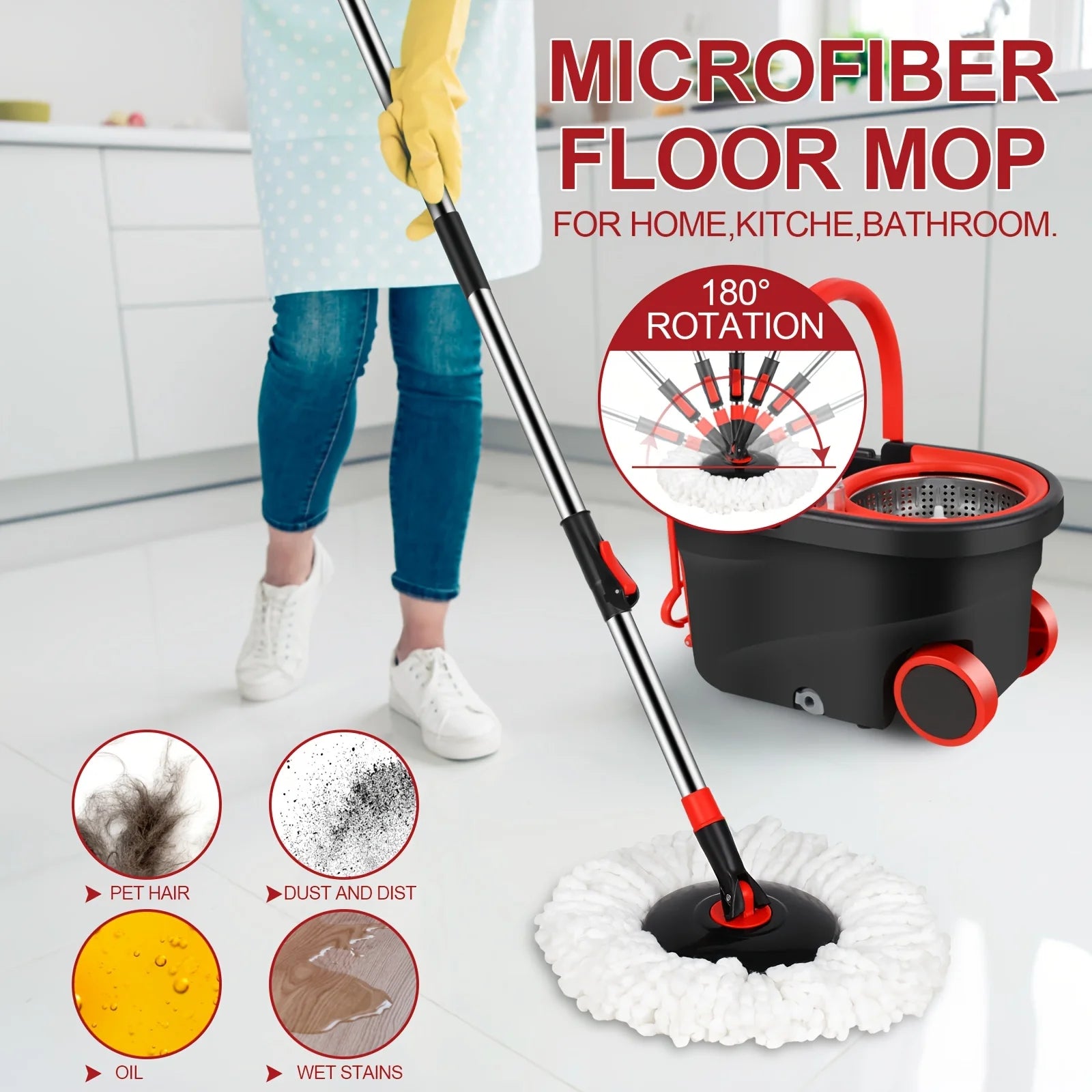 Spin Mop and Bucket Set with Wringer