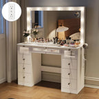 Makeup Vanity Desk with Lights and Mirror