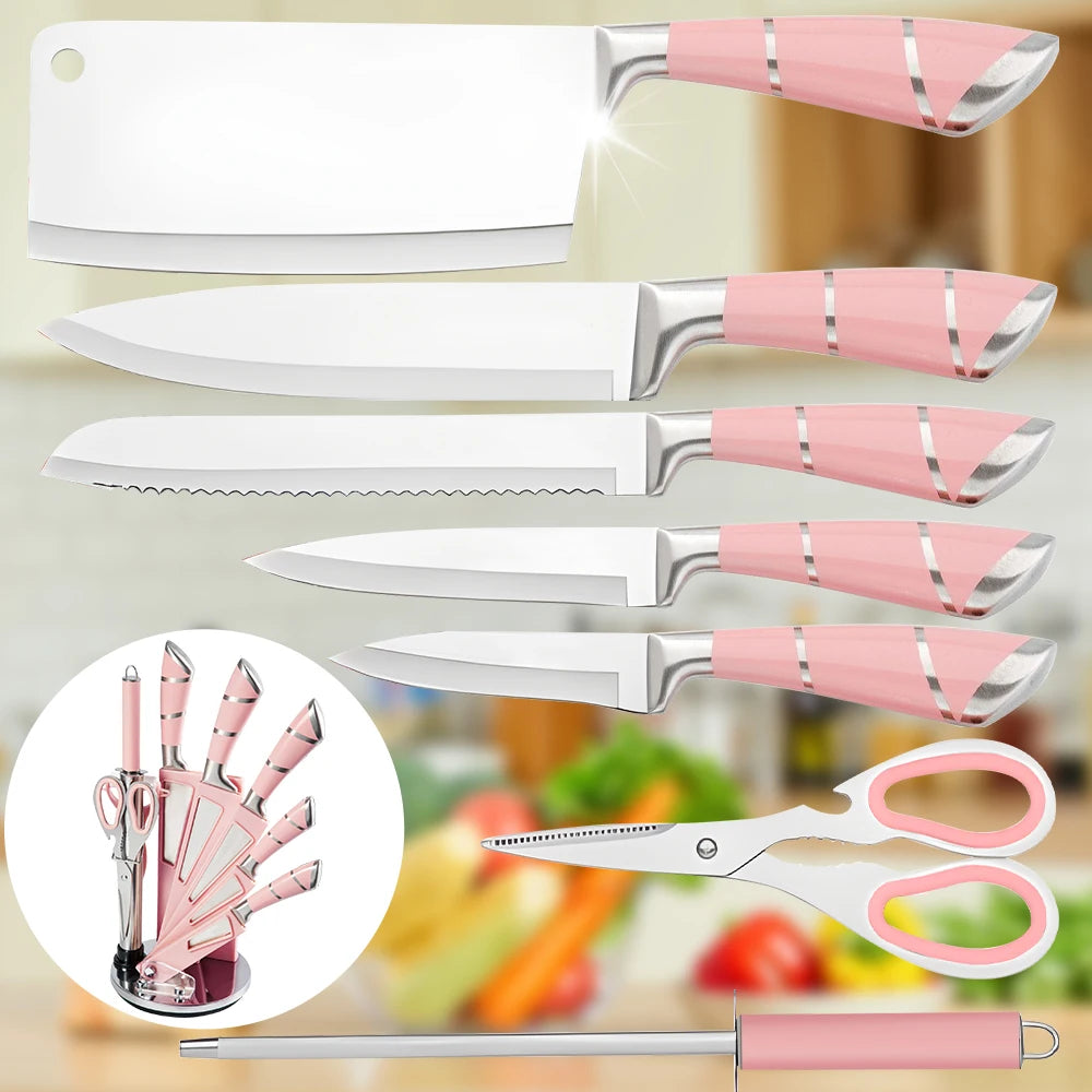 ZENG 9PCS Kitchen Knife Set Stainless Steel
