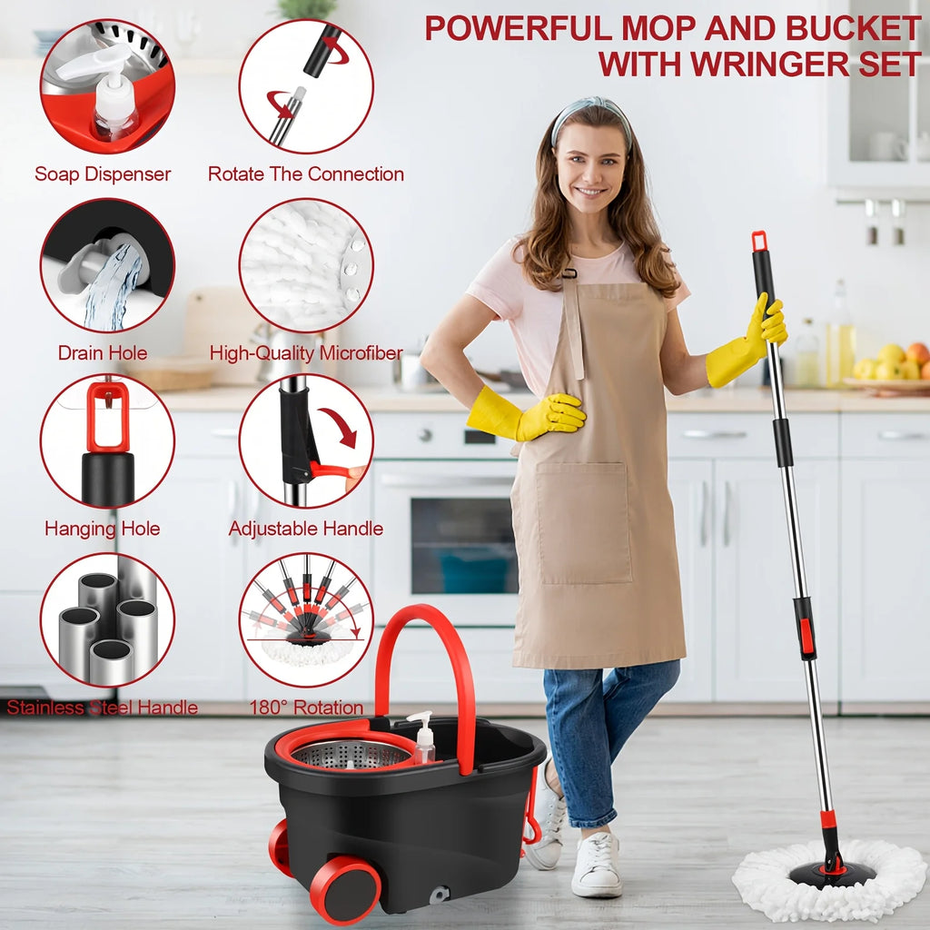 Spin Mop and Bucket Set with Wringer