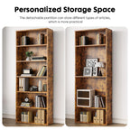 6 Tier Wooden Shelf Bookcase 63 Inch