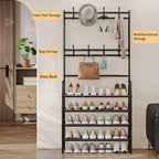 5-Tier Metal Coat Rack with Shoe