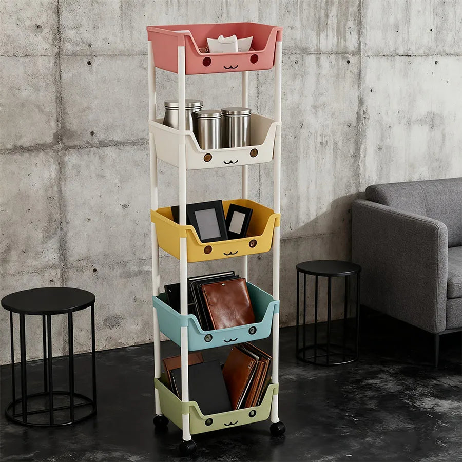 3/5-layer plastic storage rack, multifunctional storage