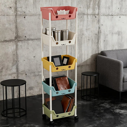 3/5-layer plastic storage rack, multifunctional storage