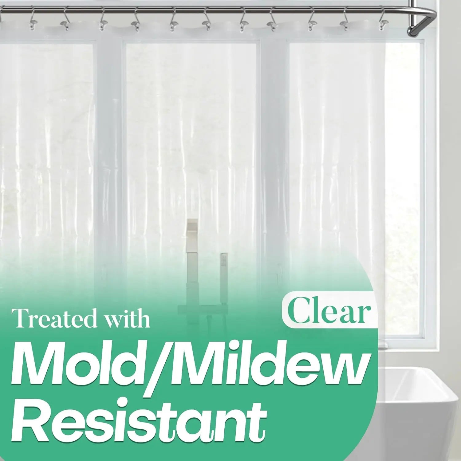 Clear Shower Curtain Liner with Magnets