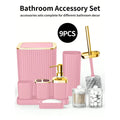 Accessories Set,9 Piece Pink Bathroom Sets