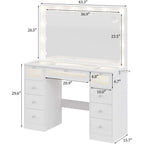 Makeup Vanity Desk with Lights and Mirror