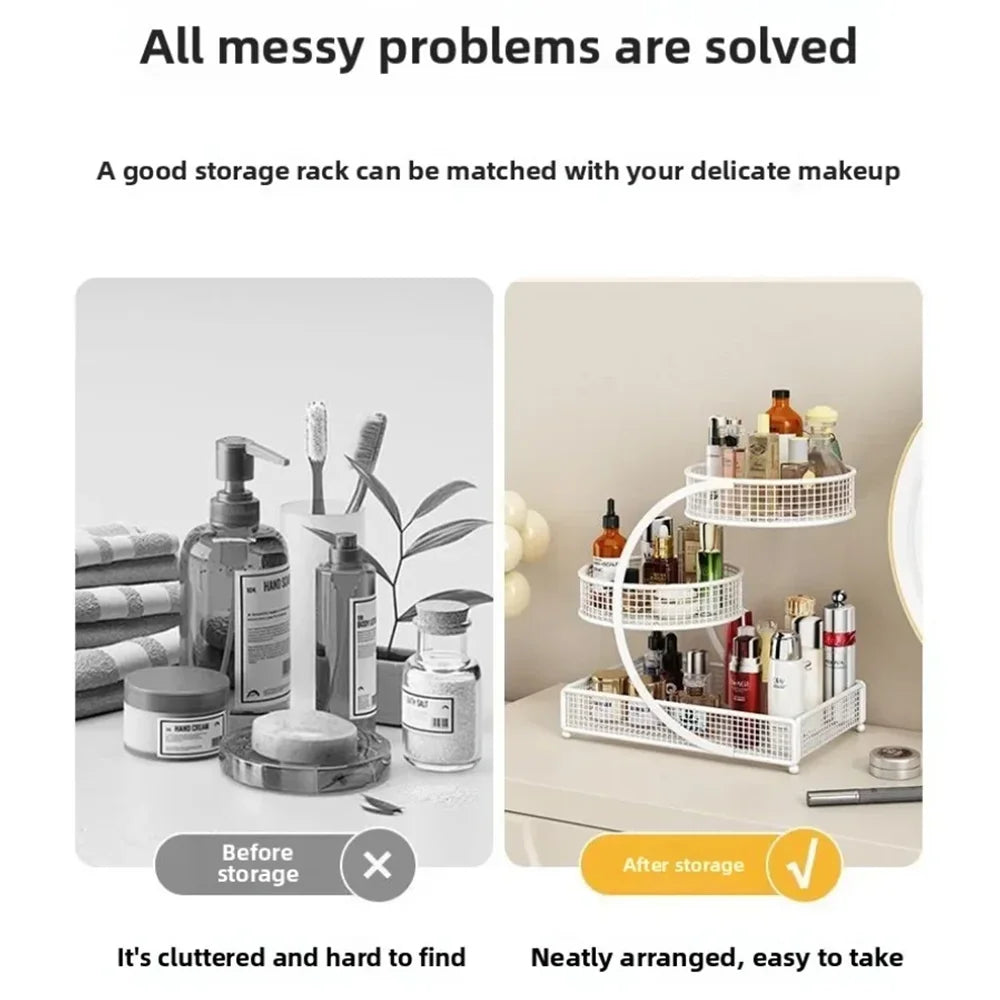 1PC Makeup Storage Rack Cosmetic Organizer Metal