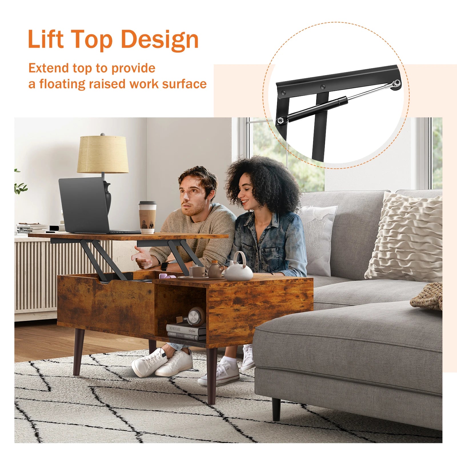 JHK Lift Top Coffee Table