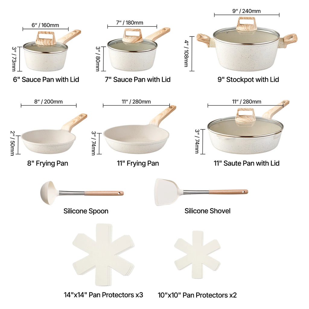 VEVOR 17 Piece Pots and Pans Set