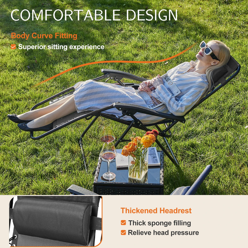 JHK Zero Gravity Set of 2 Portable