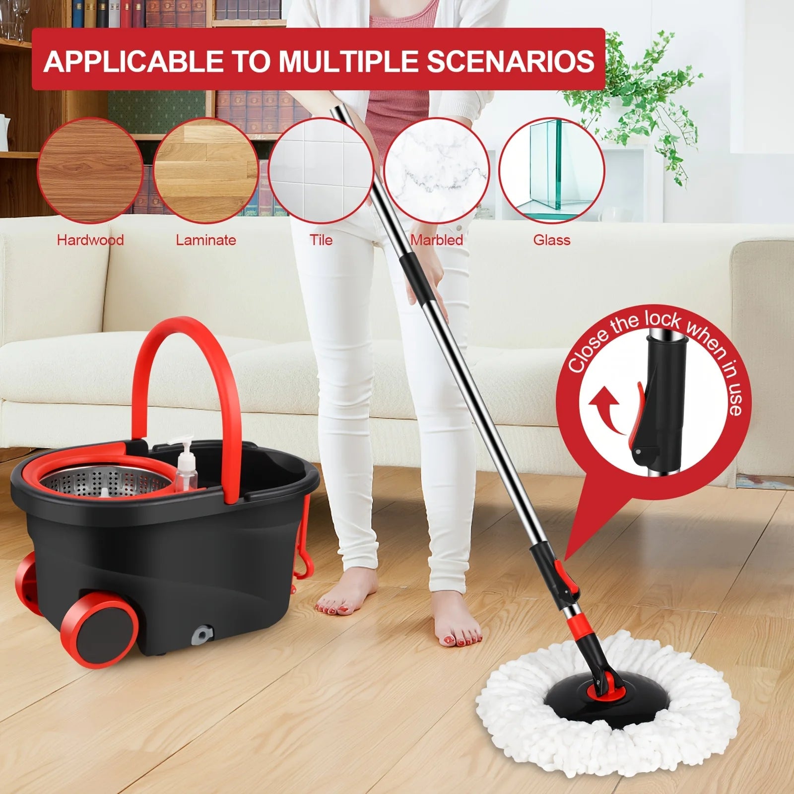 Spin Mop and Bucket Set with Wringer