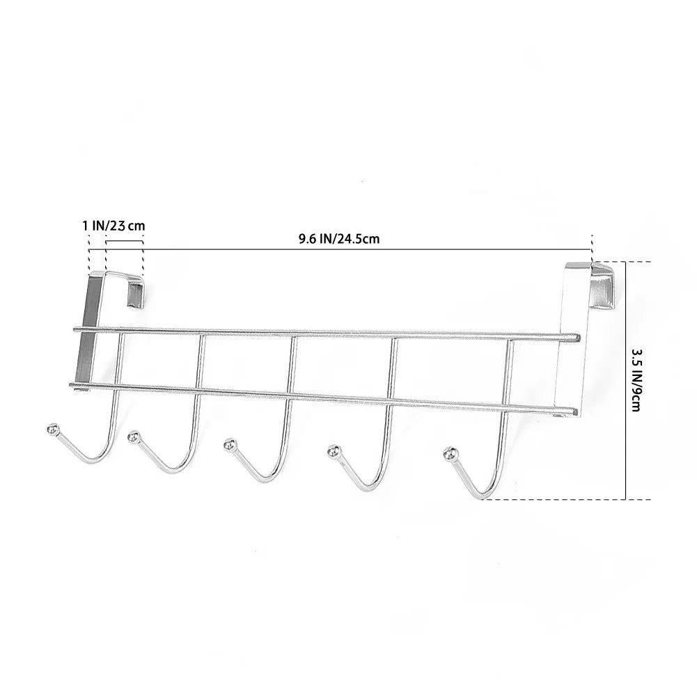 Bold Stainless Steel 5-hook Cabinet Door