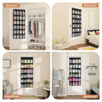 Grid Transparent Fabric Hanging Organizer Foldable Storage