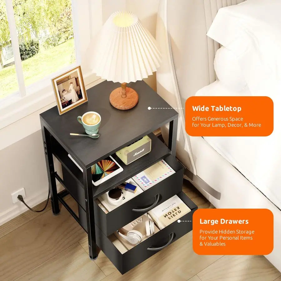 Bedside Charging Table Bedroom Night Stand