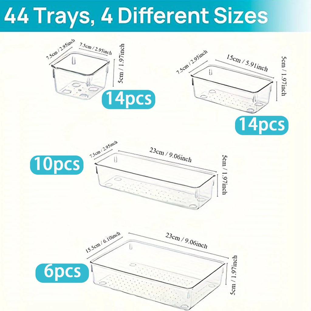 44pcs Drawer storage box set, multi-functional