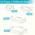 44pcs Drawer storage box set, multi-functional