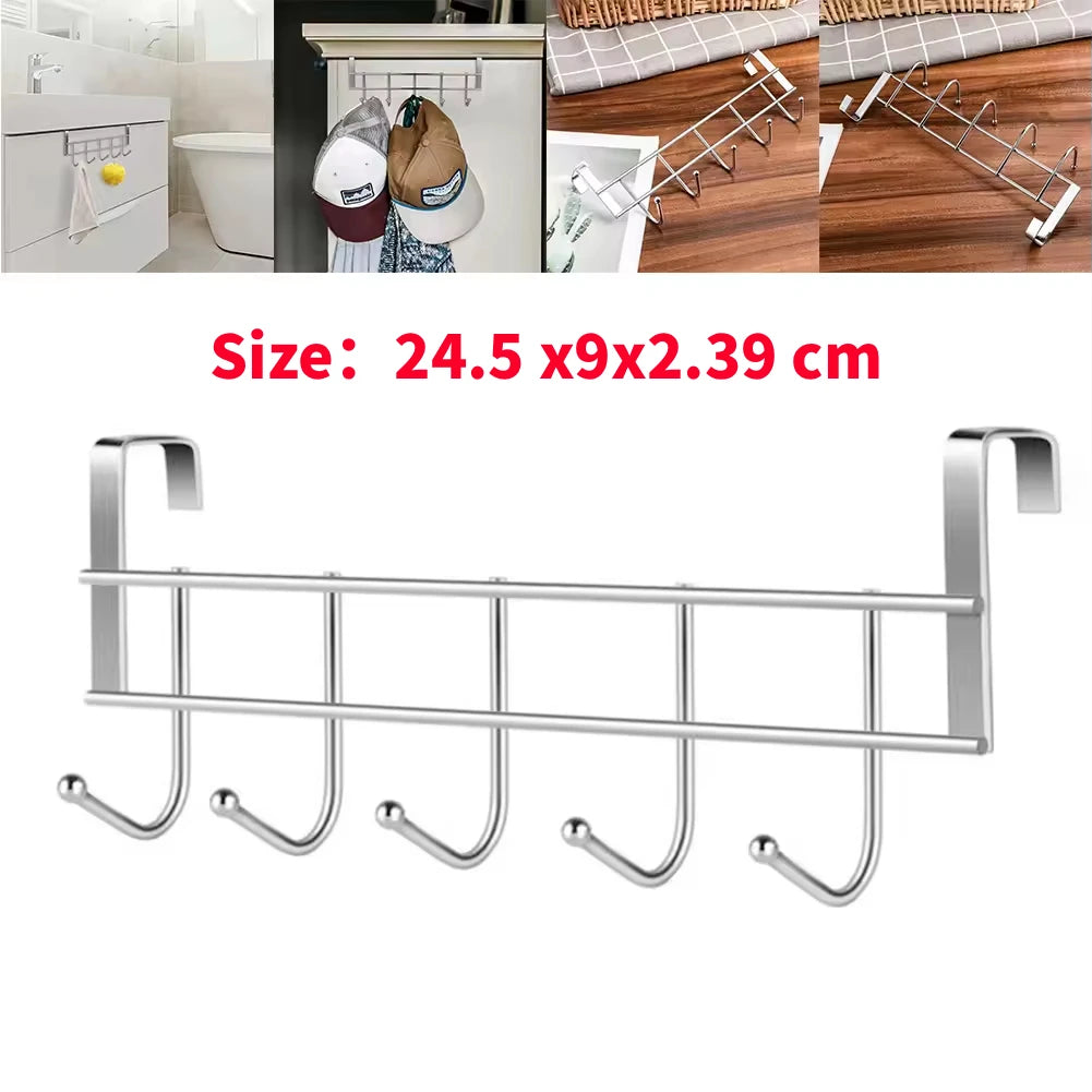 Bold Stainless Steel 5-hook Cabinet Door