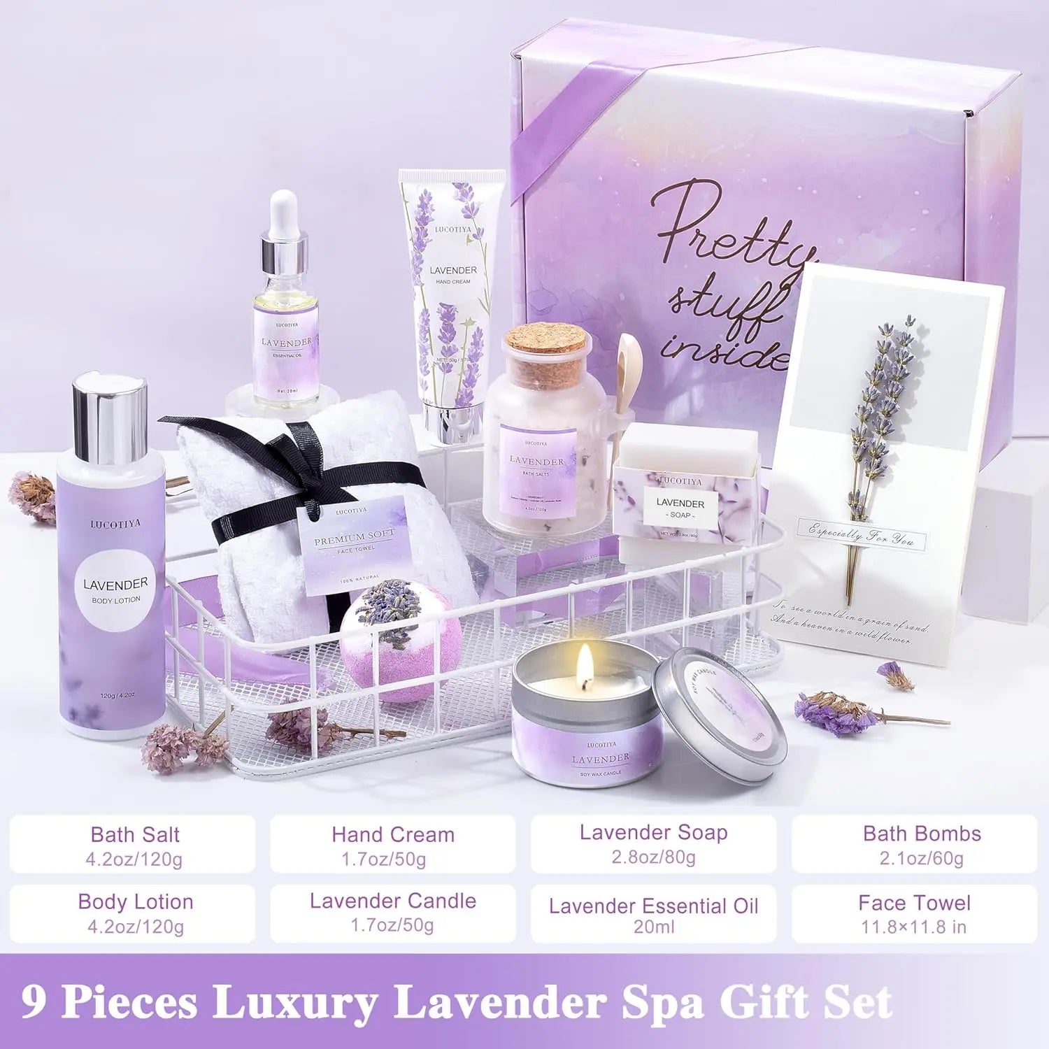 Lavender Spa Gift Basket for Women