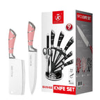 ZENG 9PCS Kitchen Knife Set Stainless Steel