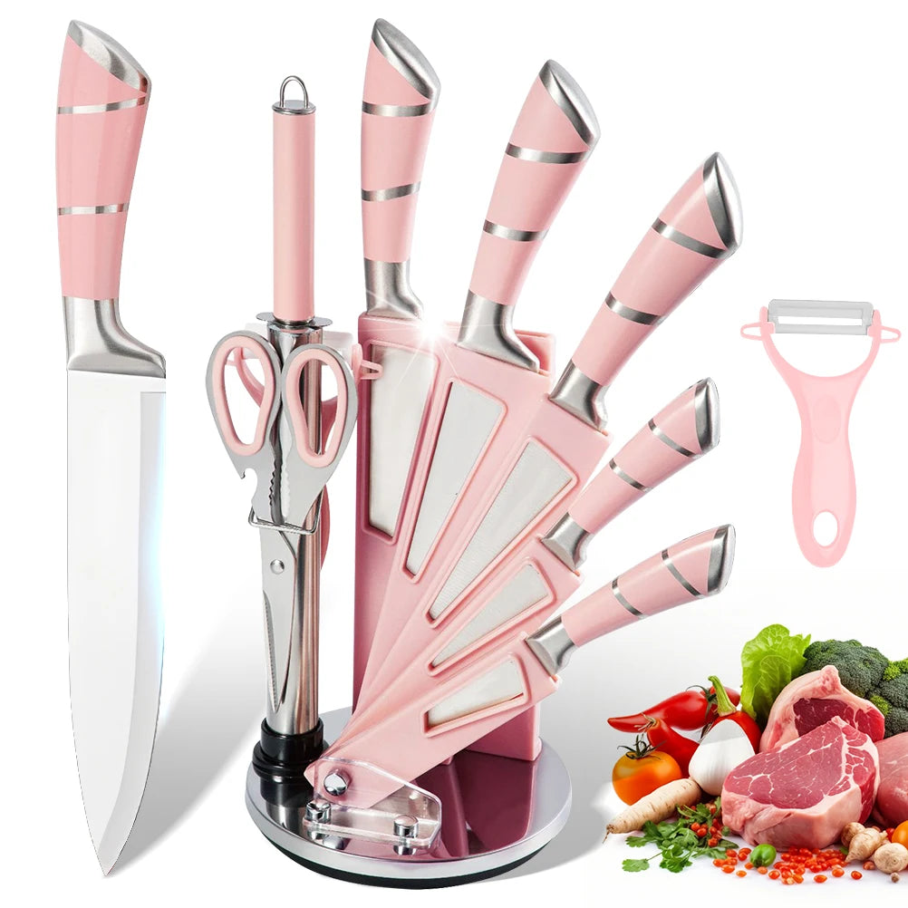 ZENG 9PCS Kitchen Knife Set Stainless Steel