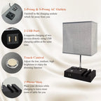 SZRSTH 15.7" Bedside Table Lamp for Bedroom