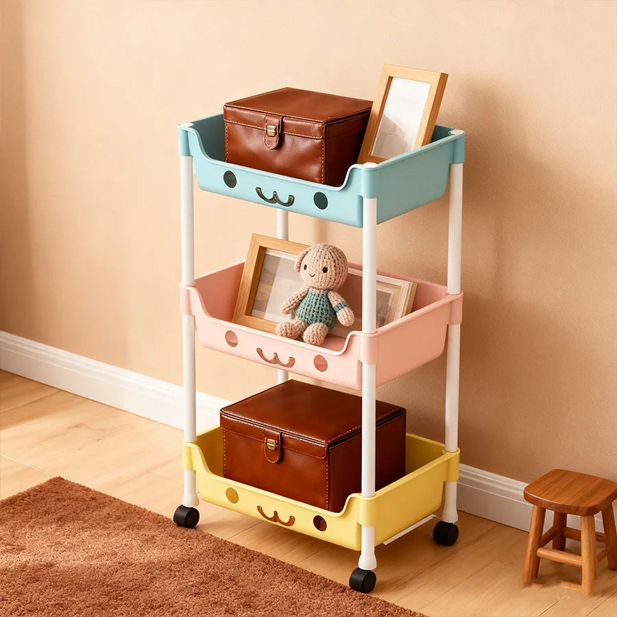 3/5-layer plastic storage rack, multifunctional storage