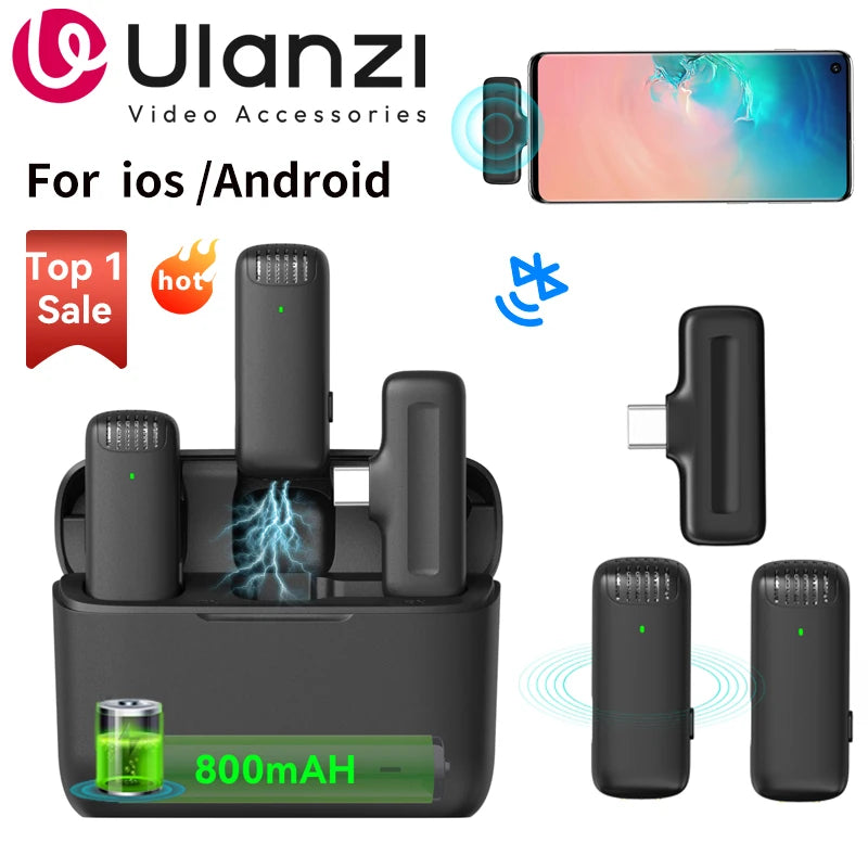 J12 Wireless Lavalier Microphone Audio Video Recording