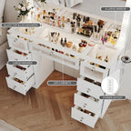 Makeup Vanity Desk with Lights and Mirror