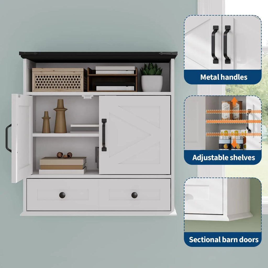Wall Mounted Farmhouse Medicine Cabinet Over Toilet