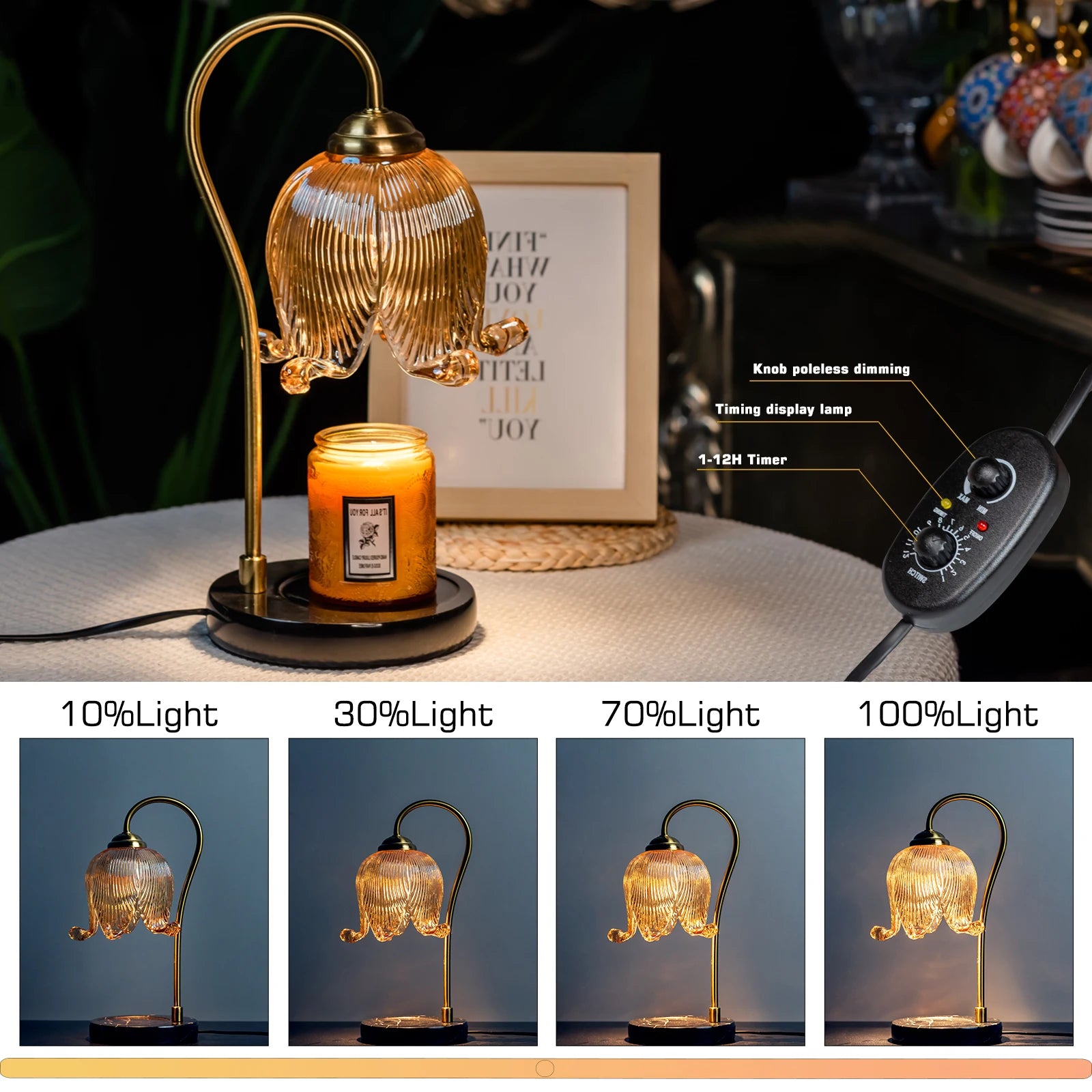 Tulip Flower Warm Candle Lamp French Retro