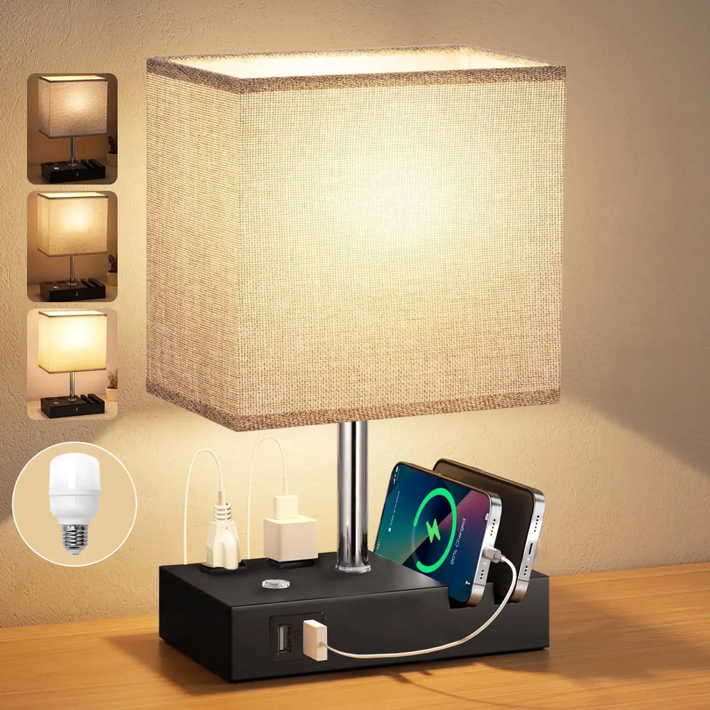 SZRSTH 15.7" Bedside Table Lamp for Bedroom