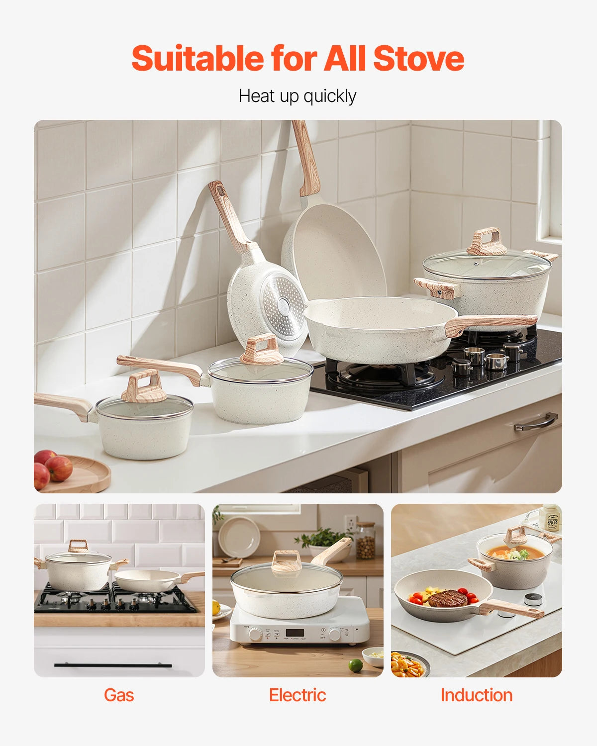 VEVOR 17 Piece Pots and Pans Set