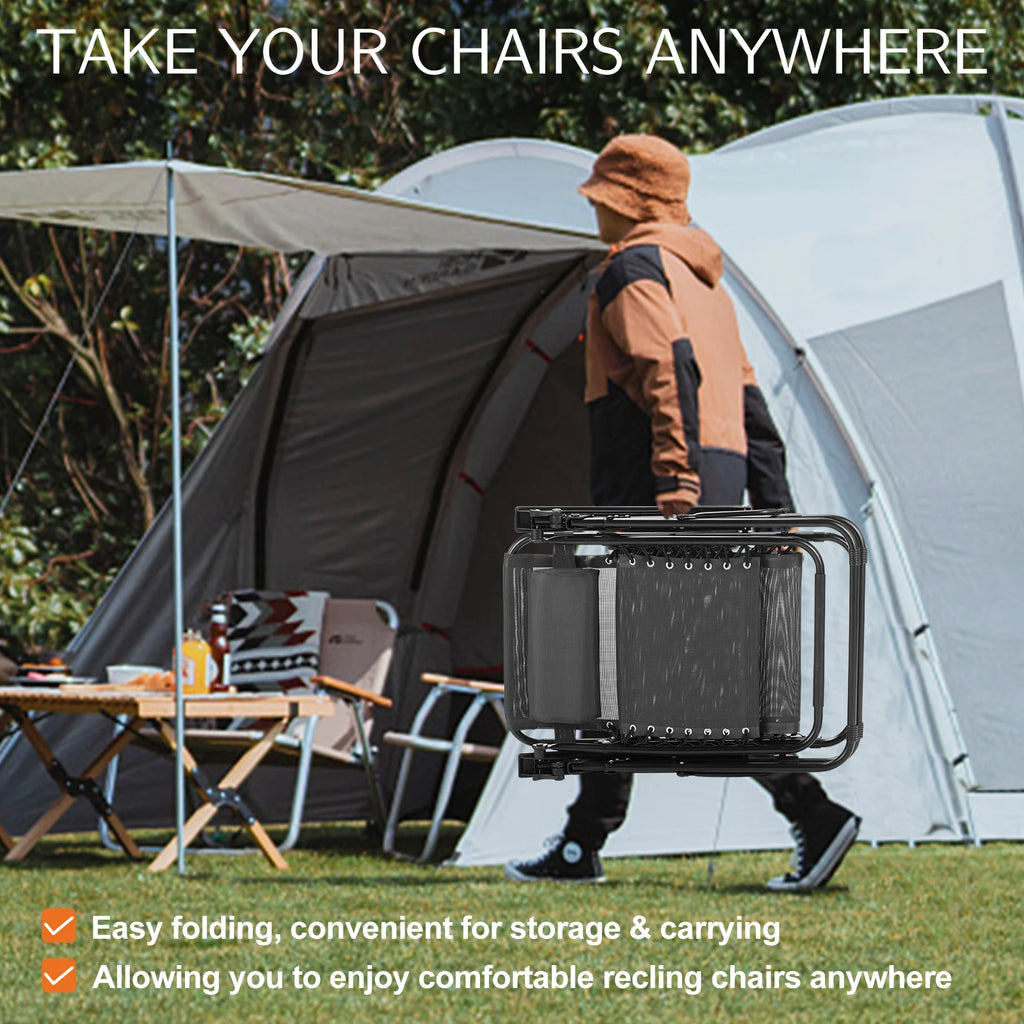 JHK Zero Gravity Set of 2 Portable