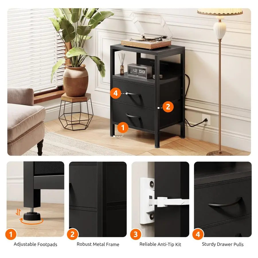 Bedside Charging Table Bedroom Night Stand