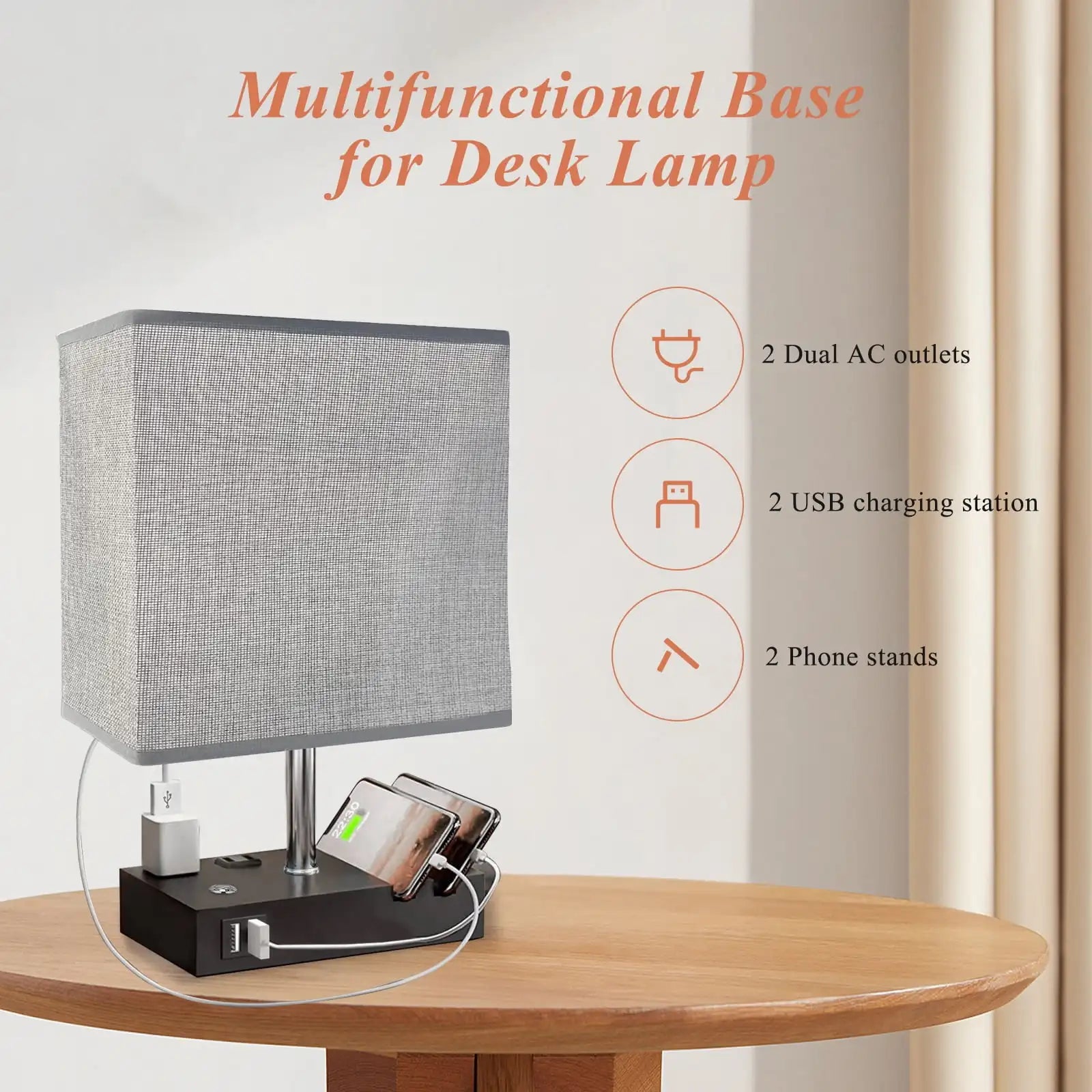 SZRSTH 15.7" Bedside Table Lamp for Bedroom