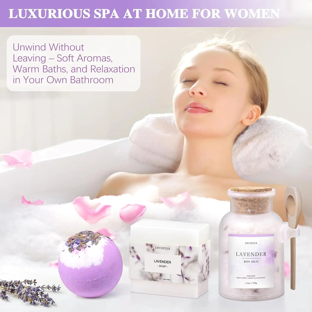 Lavender Spa Gift Basket for Women