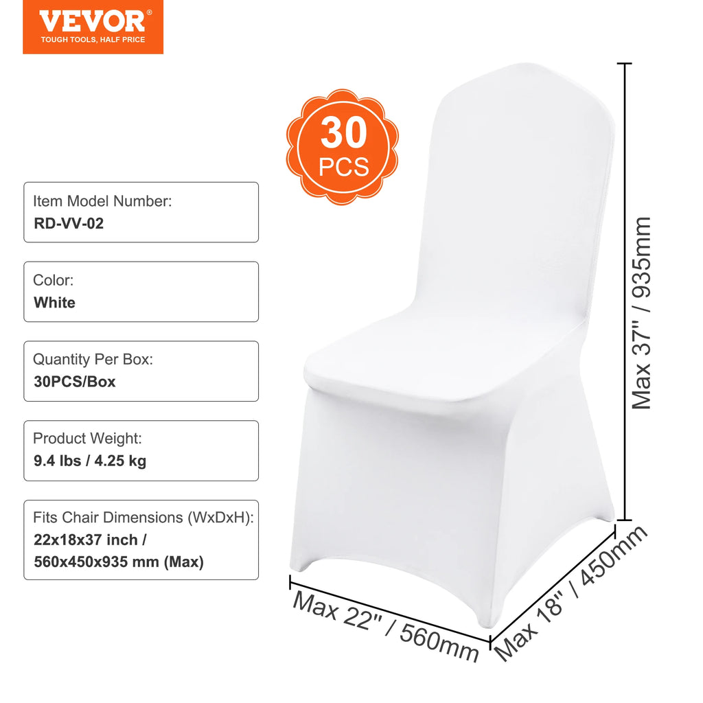 SucceBuy12/30/50/100Pcs Wedding Chair Cover Spandex Stretch Slipcover