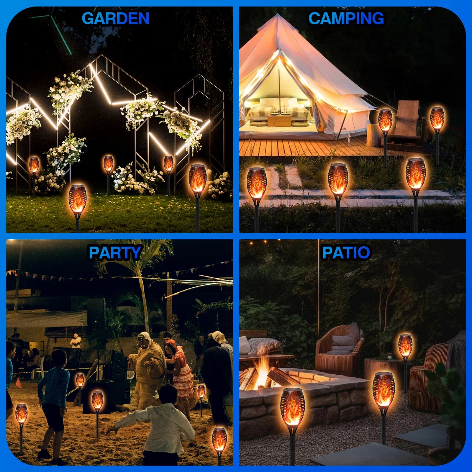 Solar Lights Outdoor LED 4/6/812Pcs Solar Torch