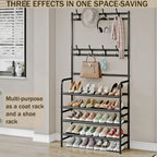 5-Tier Metal Coat Rack with Shoe