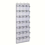 Grid Transparent Fabric Hanging Organizer Foldable Storage